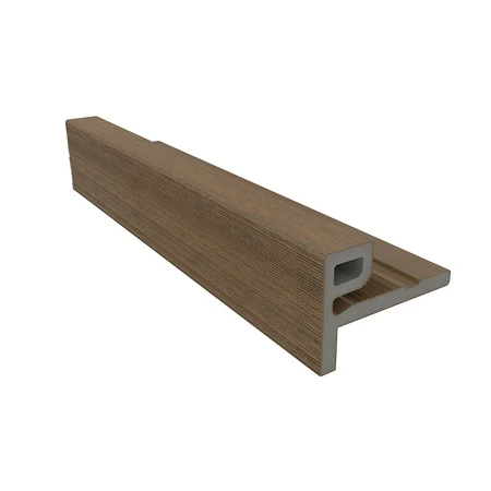 NewTechWood HKC co-extrusie eindprofiel castellation t.b.v. wand bekleding, 7 x 5 x 300 cm, Teak. - afbeelding 3