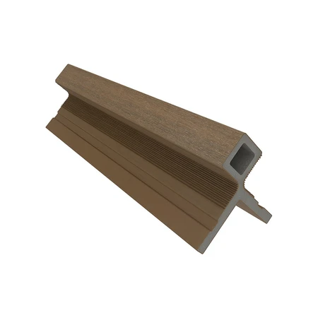 NewTechWood HKC co-extrusie hoekprofiel castellation t.b.v. wand bekleding, 7 x 8 x 300 cm, Teak. - afbeelding 3