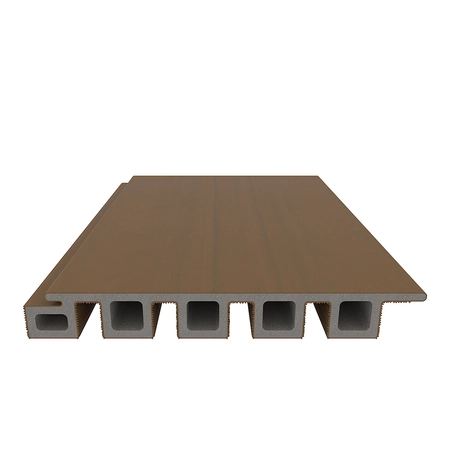 NewTechWood HKC co-extrusie wand bekleding castellation 25 profiel, 2,5 x 19,6 x 290 cm, Teak. - afbeelding 2