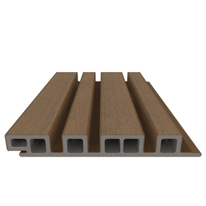 NewTechWood HKC co-extrusie wand bekleding castellation 4325 profiel, 2,5 x 19,6 x 290 cm, Teak. - afbeelding 1