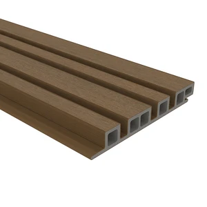 NewTechWood HKC co-extrusie wand bekleding castellation 4325 profiel, 2,5 x 19,6 x 290 cm, Teak. - afbeelding 4