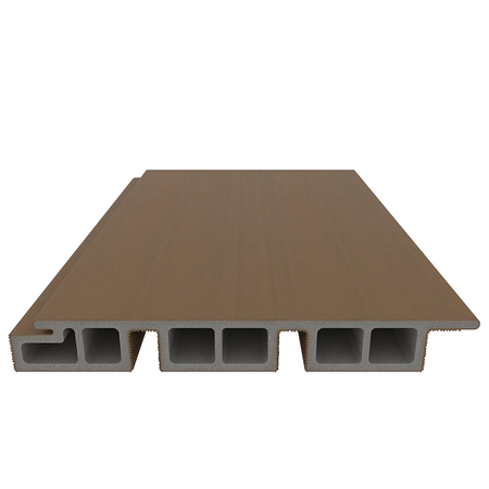 NewTechWood HKC co-extrusie wand bekleding castellation 50 profiel, 2,5 x 19,6 x 290 cm, Teak. - afbeelding 2