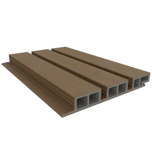 NewTechWood HKC co-extrusie wand bekleding castellation 50 profiel, 2,5 x 19,6 x 290 cm, Teak. - afbeelding 3