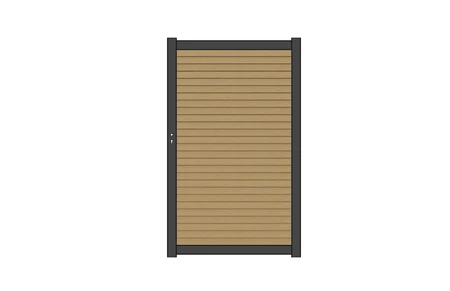 NewTechWood co-extrusie composiet deur Premium in aluminium frame, horizontaal triple, 97 x 186 cm, 