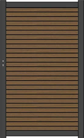 NewTechWood co-extrusie composiet deur Premium in aluminium frame, horizontaal triple, 97 x 186 cm, 