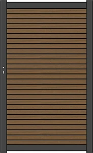 NewTechWood co-extrusie composiet deur Premium in aluminium frame, horizontaal triple, 97 x 186 cm, 