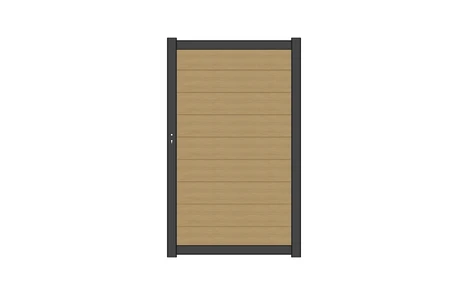NewTechWood co-extrusie composiet deur Premium in aluminium frame, horizontaal, 97 x 186 cm, Red Ced