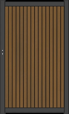 NewTechWood co-extrusie composiet deur Premium in aluminium frame, verticaal triple, 97 x 186 cm, Te