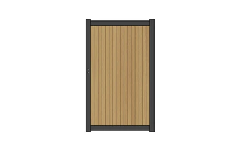 NewTechWood co-extrusie composiet deur Premium in aluminium frame, verticaal triple, 97 x 186 cm, Re