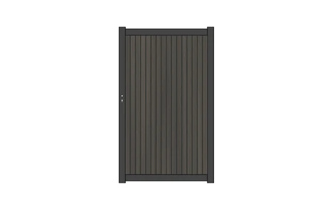 NewTechWood co-extrusie composiet deur Premium in aluminium frame, verticaal triple, 97 x 186 cm, Si