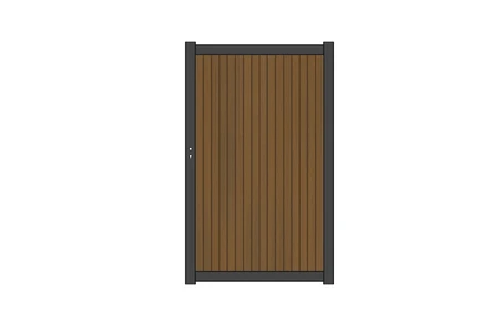 NewTechWood co-extrusie composiet deur Premium in aluminium frame, verticaal triple, 97 x 186 cm, Te