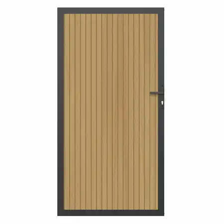 NewTechWood Co-extrusie composiet deur in aluminium frame, verticaal triple, 100 x 195 cm, Red Cedar