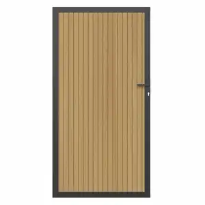 NewTechWood Co-extrusie composiet deur in aluminium frame, verticaal triple, 100 x 195 cm, Red Cedar