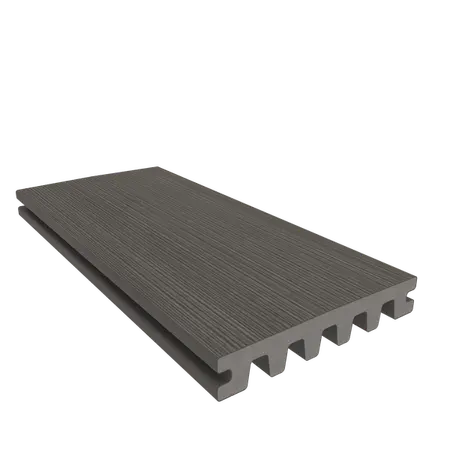 NewTechWood HKC co-extrusie enkelzijdig dekdeel houtstructuur 2,3 x 13,8 x 300 cm, Silver Gray