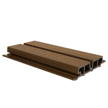 NewTechWood HKC co-extrusie Castellation PRO65 gevelbekleding, 3,3 x 18 x 290 cm, Teak.