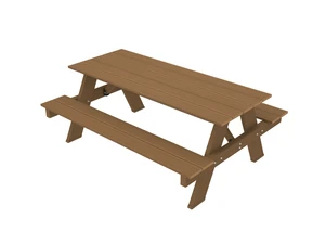 NewTechWood picknicktafel, bladmaat 180 x 70 cm, Teak