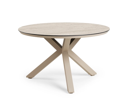 Orbital Dining Table Trespa Travertin 120 cm Ø Champagne