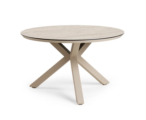 Orbital Dining Table Trespa Travertin 120 cm Ø Champagne