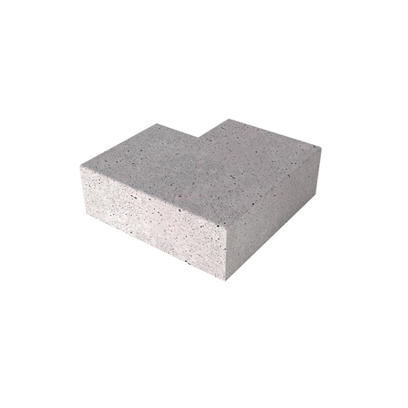 oud hollands Traptreden hoekstuk buitenzijden 90gr grijs 40x20
