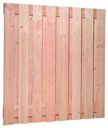 Douglas geschaafd plankenscherm 17-planks 18 mm, 180 x 180 cm, onbehandeld.