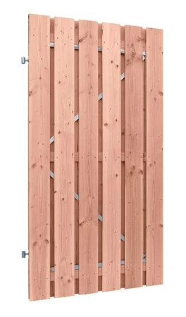 Douglas geschaafde plankendeur op verstelbaar stalen frame, 16 mm, 100 x 195 cm, onbehandeld.