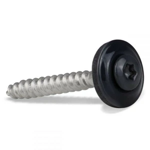 Daktrimschroef RVS met zwarte kop RAL 9005 en EPDM ring, 4,5 x 35 mm, 200 stuks