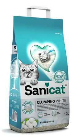 SanicatT White Fris Katoen Clumping Kattenbakvulling (20L)