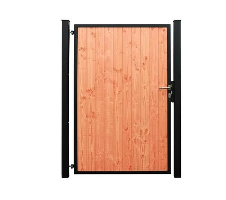 Staalverzinkt poortvleugelpakket Hybide linksdraaiend, inclusief staanders en douglas opvulling, 115