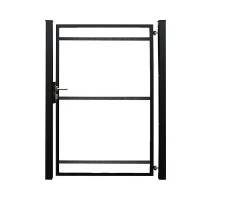 Staalverzinkt poortvleugelpakket Hybide rechtsdraaiend, inclusief staanders, 115 x 185 x 4 cm, zwart