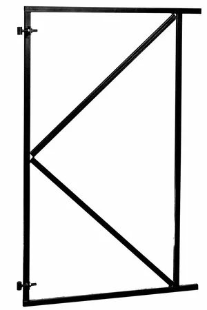 Verstelbaar stalen poortframe 120 x 155 cm, vuurverzinkt, zwart gecoat