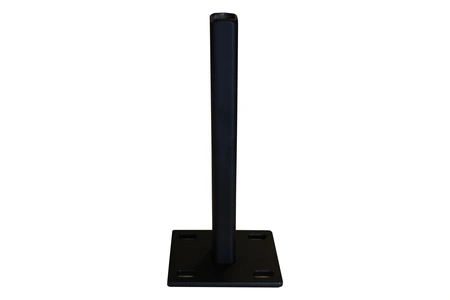 Stalen voetplaat met structuur poedercoating t.b.v. H-gleufpaal, 12 x 15 x 33 cm, zwart RAL9005