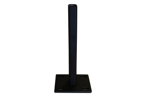 Stalen voetplaat met structuur poedercoating t.b.v. H-gleufpaal, 12 x 15 x 33 cm, zwart RAL9005