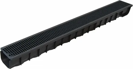 Top Drain met zwart kunststof rooster 100x13x8,5cm