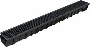 Top Drain met zwart kunststof rooster 100x13x8,5cm