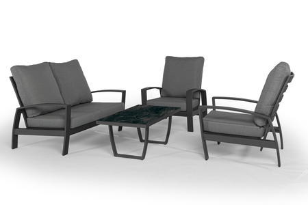 Valencia set 2-zitsbank, 2 stoelen, hocker en tafel