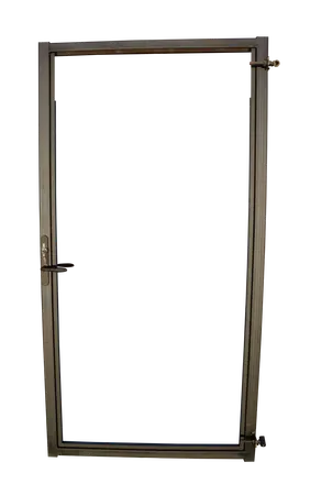 Verstelbaar stalen poortframe 98,5 x 190 cm, inclusief kokerprofiel en slot en beslagset, zwart gepo