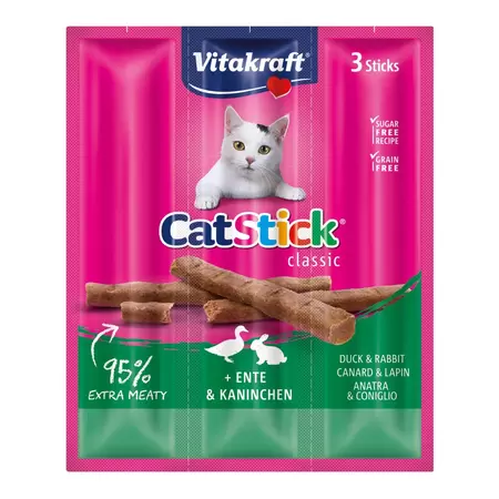 Vitakraft Cat Stick Mini Eend & Konijn (3 stuks)