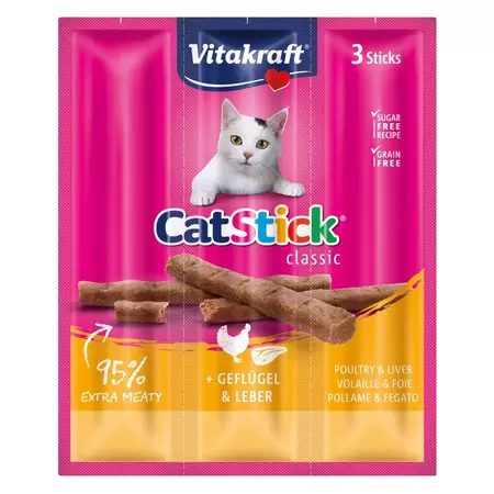Vitakraft Cat Stick Mini Gevogelte & Lever (3 stuks)
