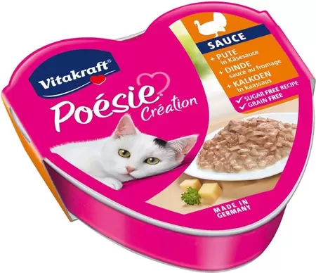 Vitakraft Poesie Création met kalkoen in kaassaus (85g)