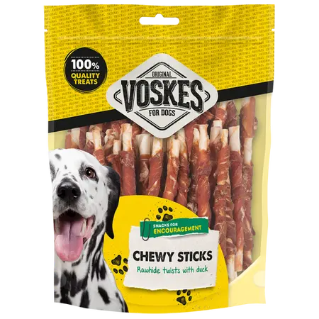 Voskes runderhuid sticks eend 400gr