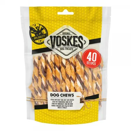 Voskes runderhuid sticks rund&kip 400gr