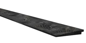 Vuren Zweeds rabat 1 zijde geschaafd, 1 zijde fijnbezaagd, 1,1-2,7 x 19,5 x 400 cm, zwart gespoten.