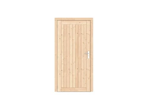 Vuren dichte enkele deur Prestige 108x209 cm, linksdraaiend, scharnieren, RVS beslag, kleurloos geim