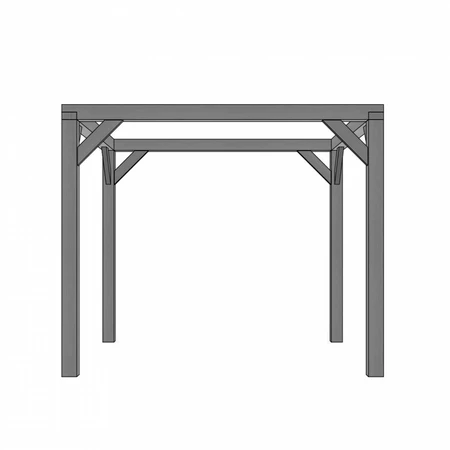 Vuren pergola houtpakket 300 x 300 cm t.b.v. strakdoek 292 x 292 cm, zwart gedompeld.