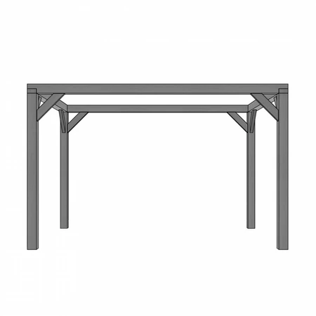 Vuren pergola houtpakket 300 x 400 cm t.b.v. strakdoek 292 x 392 cm, zwart gedompeld.