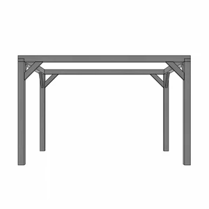 Vuren pergola houtpakket 300 x 400 cm t.b.v. strakdoek 292 x 392 cm, zwart gedompeld.