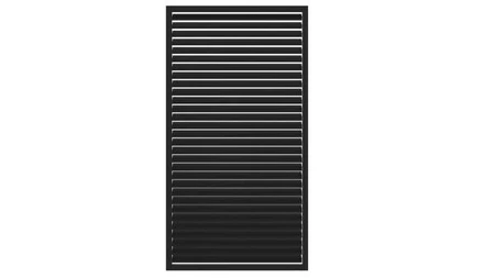 Vuren shutterscherm, 120 x 224 cm, zwart gespoten