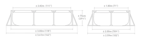 Zwembad frame 300x200x75cm - afbeelding 2