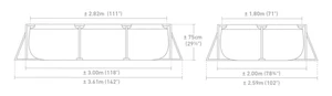 Zwembad frame 300x200x75cm - afbeelding 2